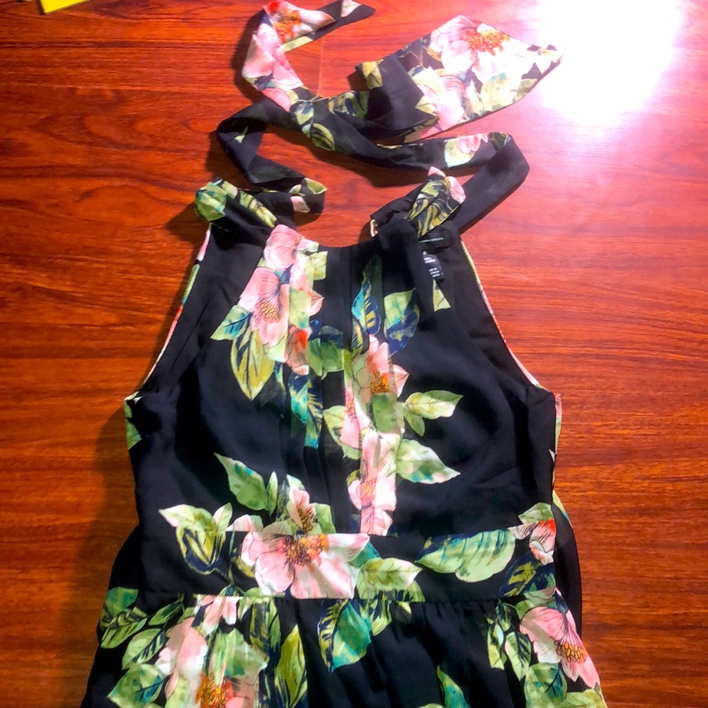 Floral black long dress 💐